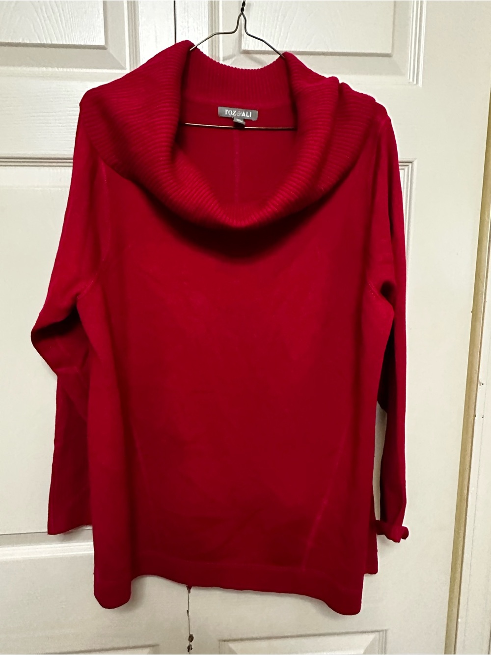 Roz & Ali Fushia Cowl Neck Women's Sweater